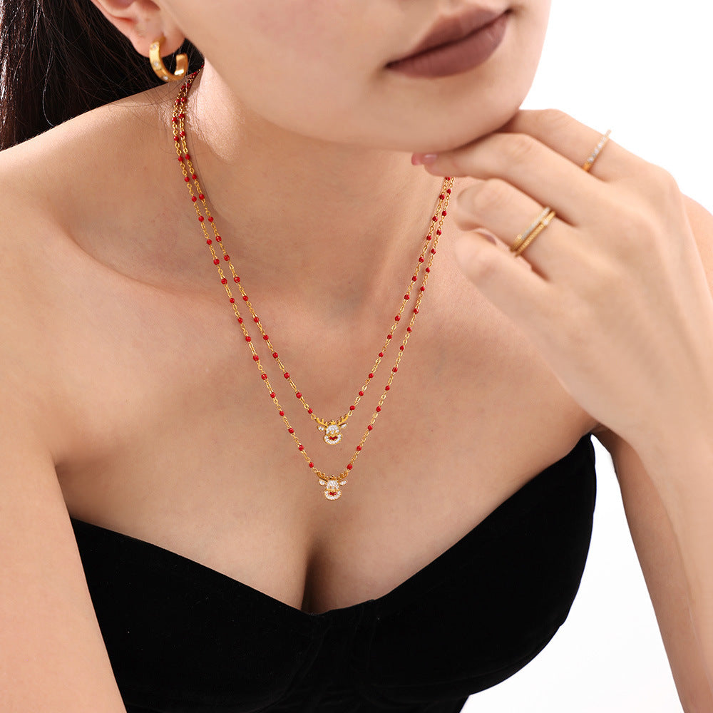 18K Real Gold Plated Christmas Fashion Necklace