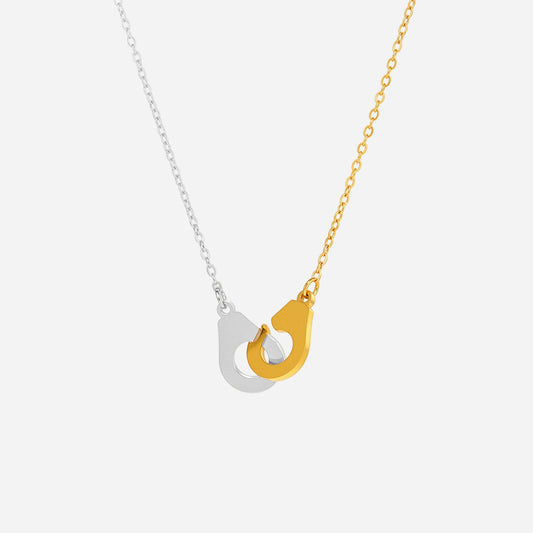 Personalized Color matching Handcuff Necklace 18k Gold Plated