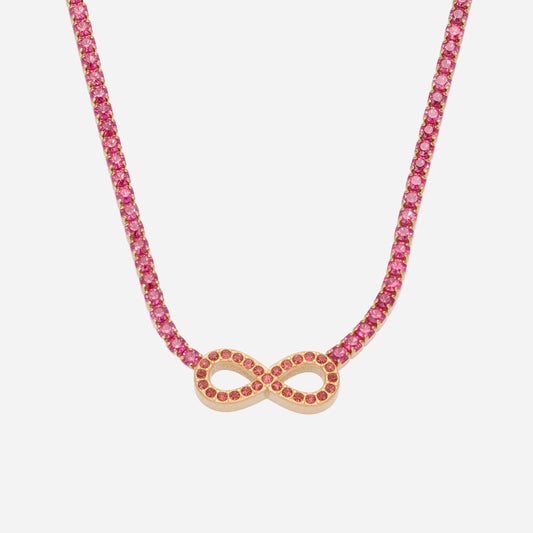 Number 8 Zircon Necklace Stainless Steel