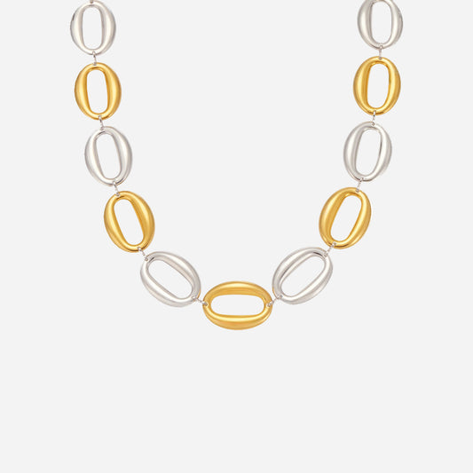 High Polished Oval Egg Shape Bracelet Necklace Stainless Steel