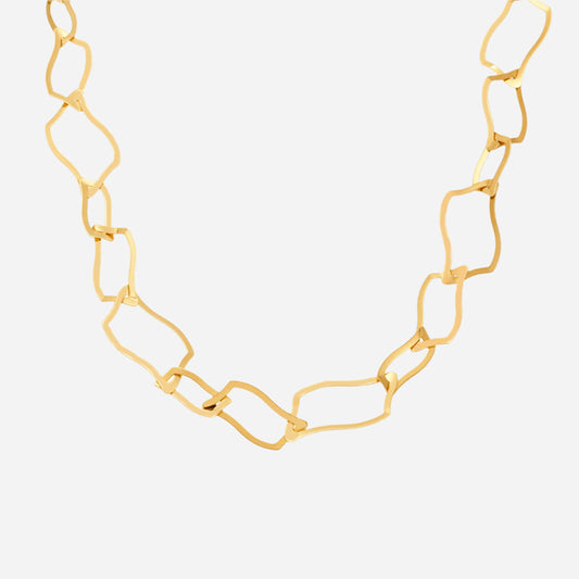 Irregular Quadrilateral Size Combination Necklace Gold Color