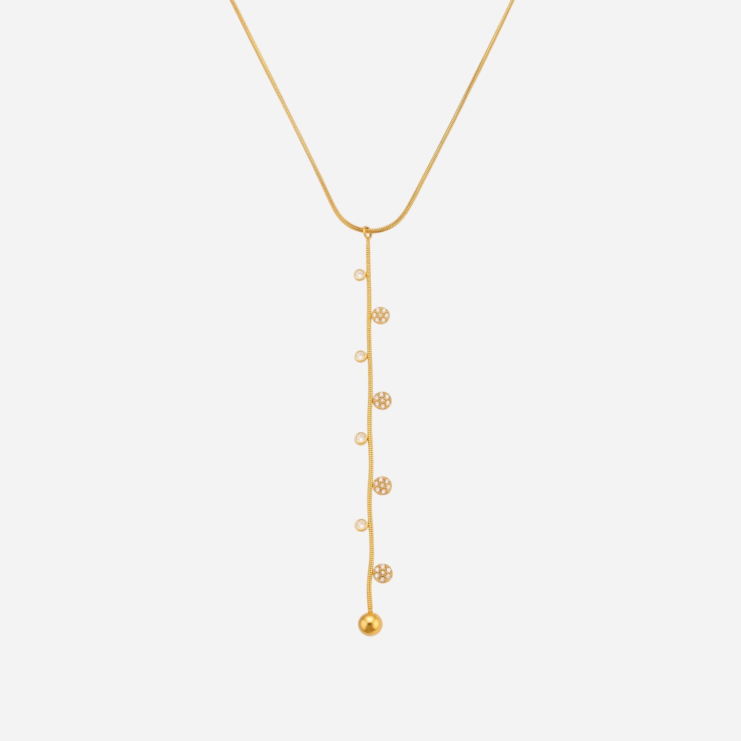 Six-leaf Flower With Zircon Tassels Necklace Stainless Steel