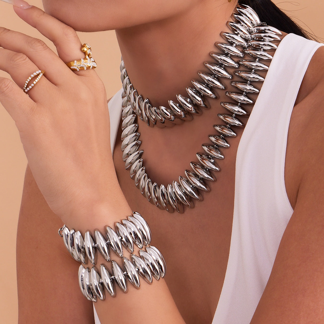 New Heavy Industry Torpedo Hand-Assembled Necklace Stainless Steel