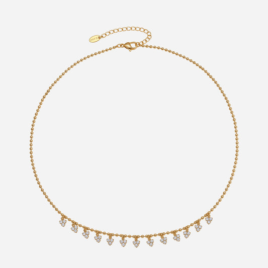 Small Triangular Tassel Small Zircon Stainless Steel Necklace