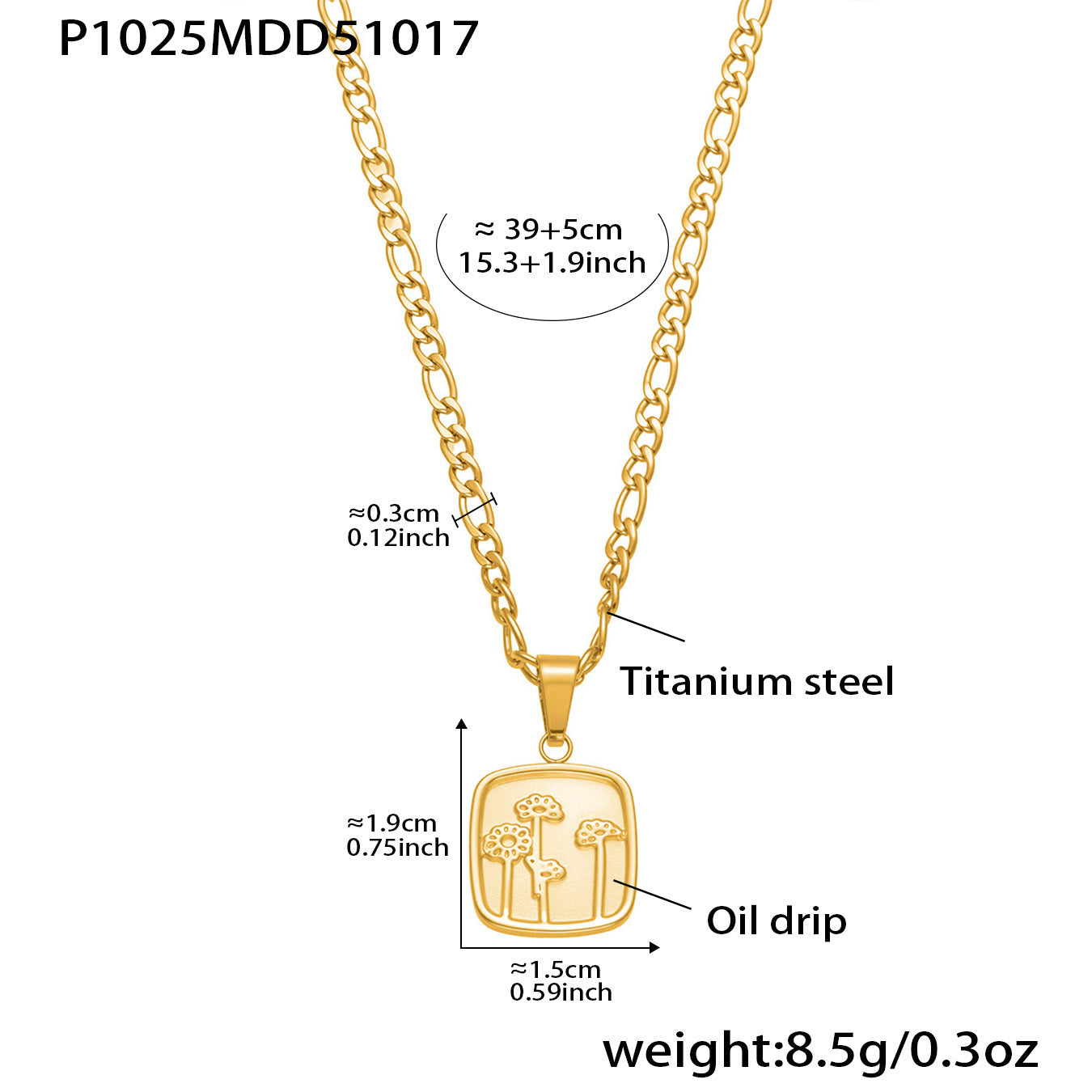 Geometric Square Pendant Necklace