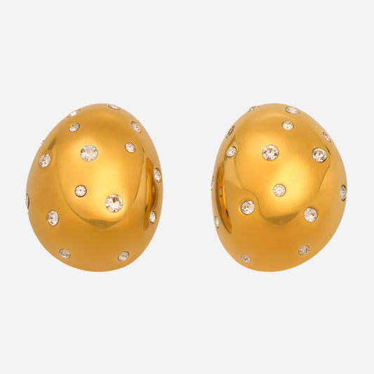 Czech rhinestone oval earrings