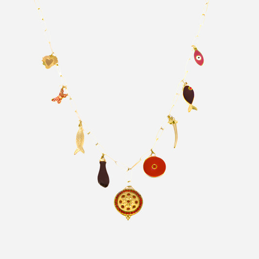 O-shaped Chain Circular Zircon Multi-Color Multi Accessories Necklaces