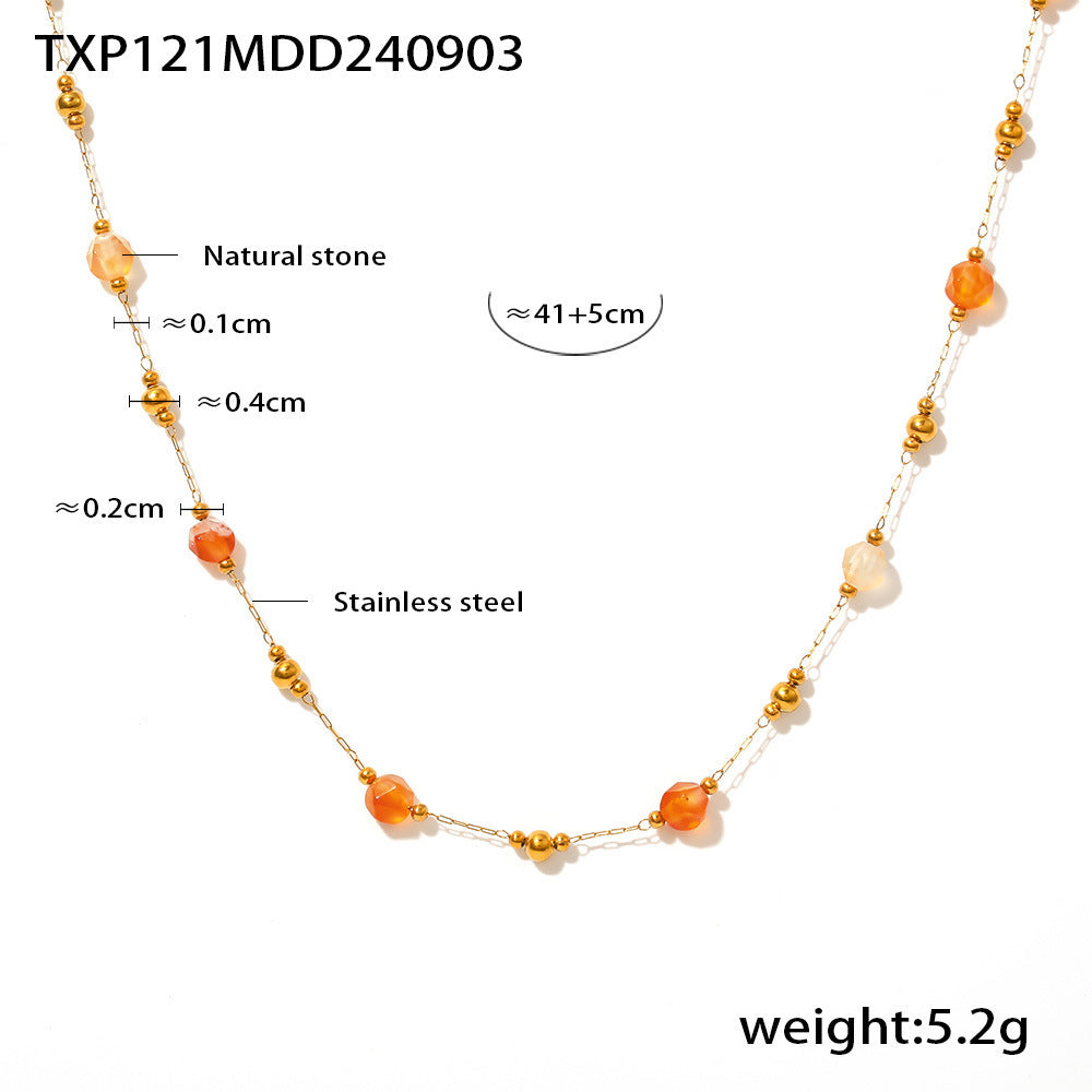 Natural stone bead necklace