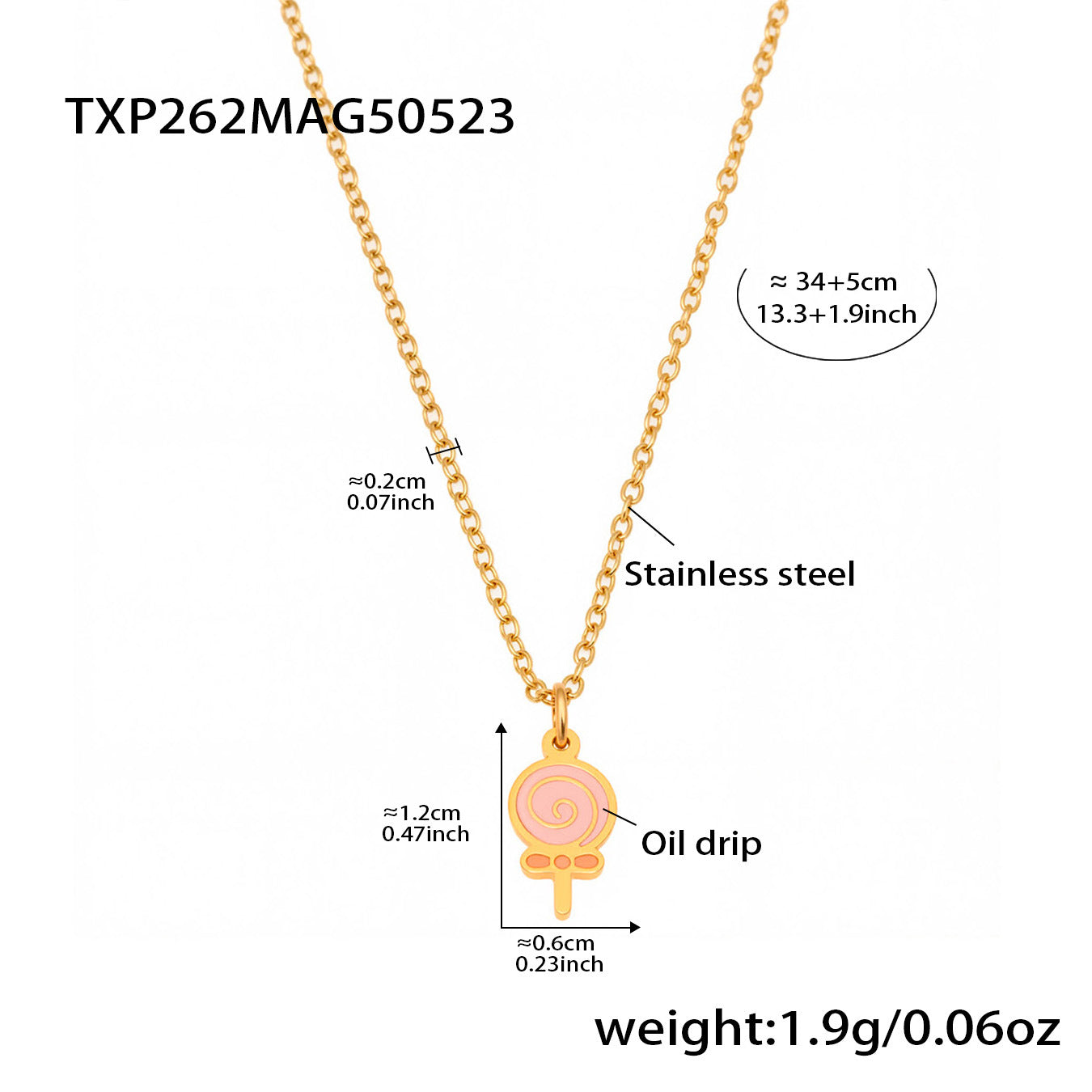Candy necklace stainless steel jewelry