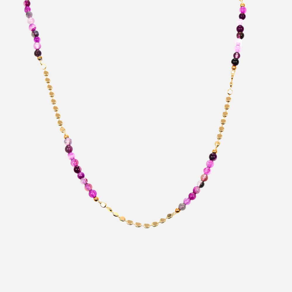 Bohemian Agate & Shell Strand Necklace – Copper Accents