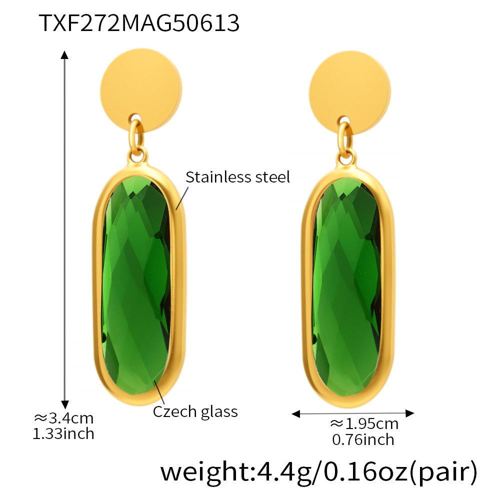 Circular Cut Glass Earrings