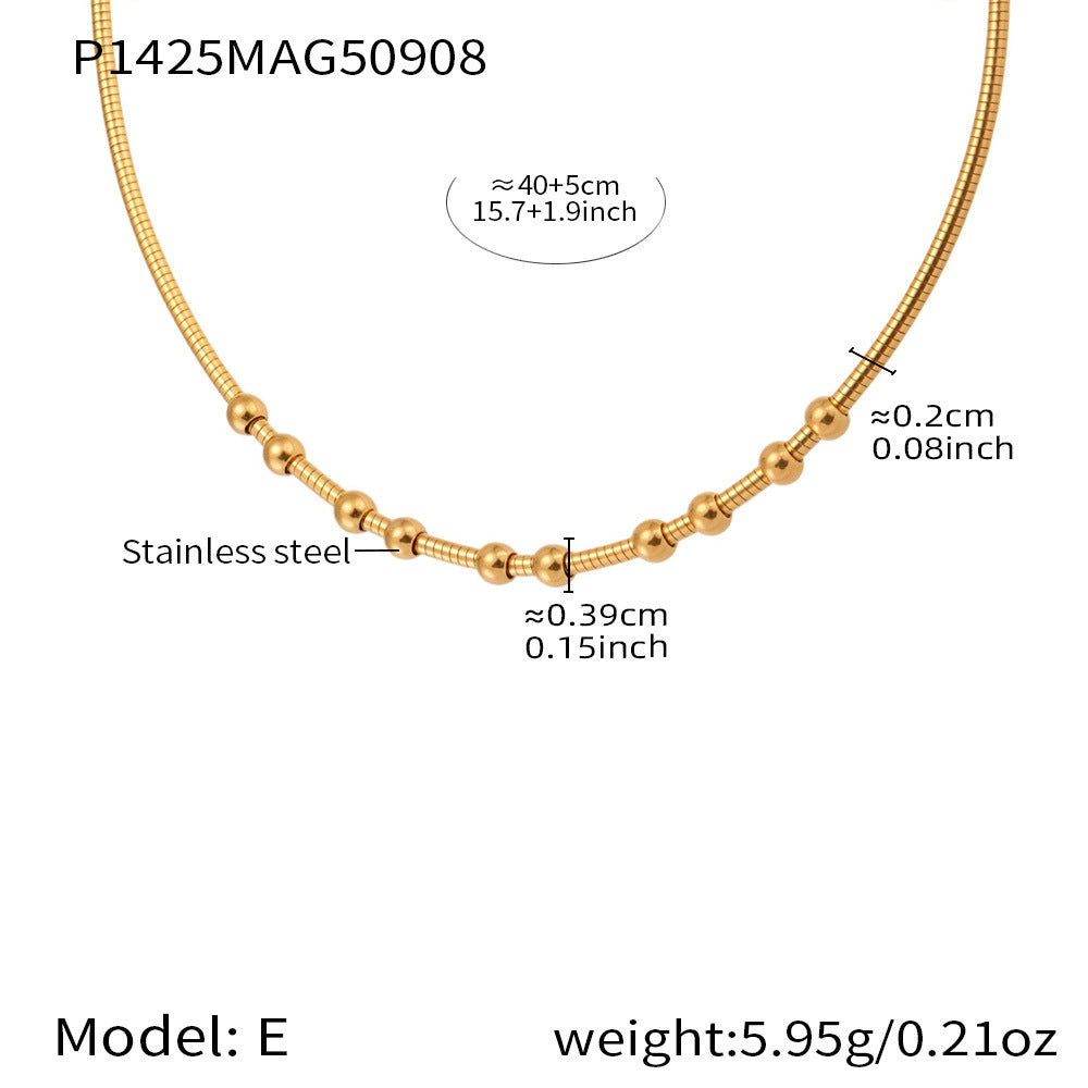 Glazed Fruit Zircon Pendant Stainless Steel Elastic Collar 18K Gold