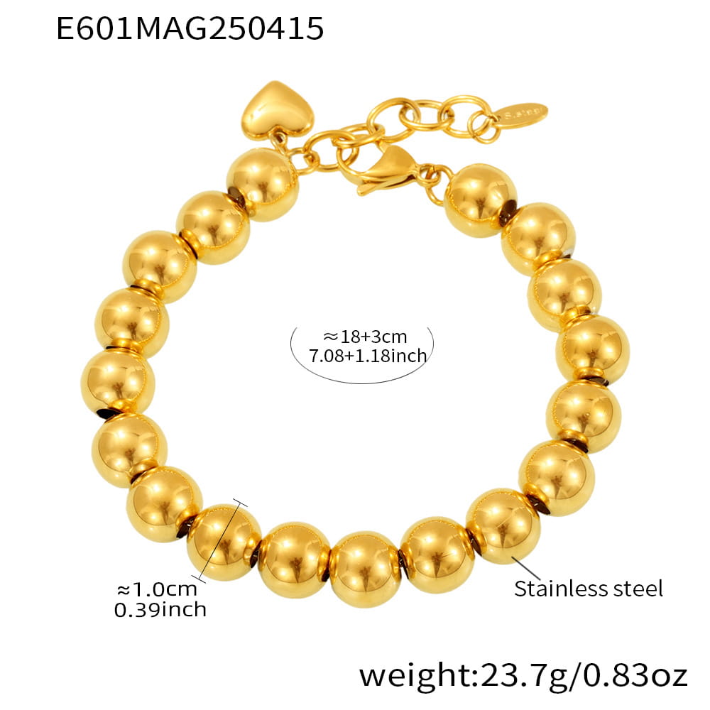 EuroChic Beaded Chain Bracelet with Stainless Steel