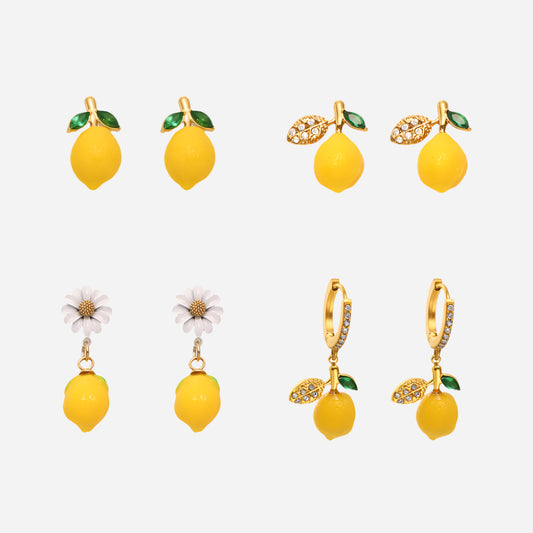 Daisy Resin Lemon Earrings