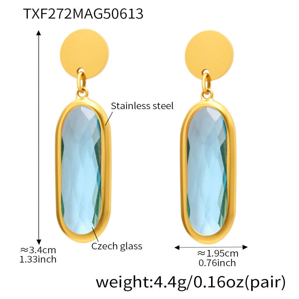 Circular Cut Glass Earrings