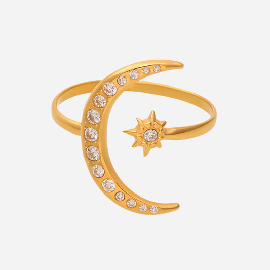 Star Moon 5A Zircon Ring