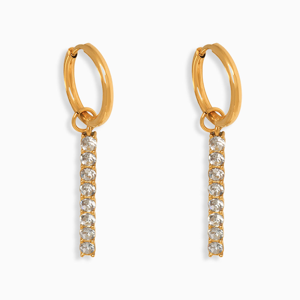 18K Gold-Plated Cubic Zirconia Tassel Earrings