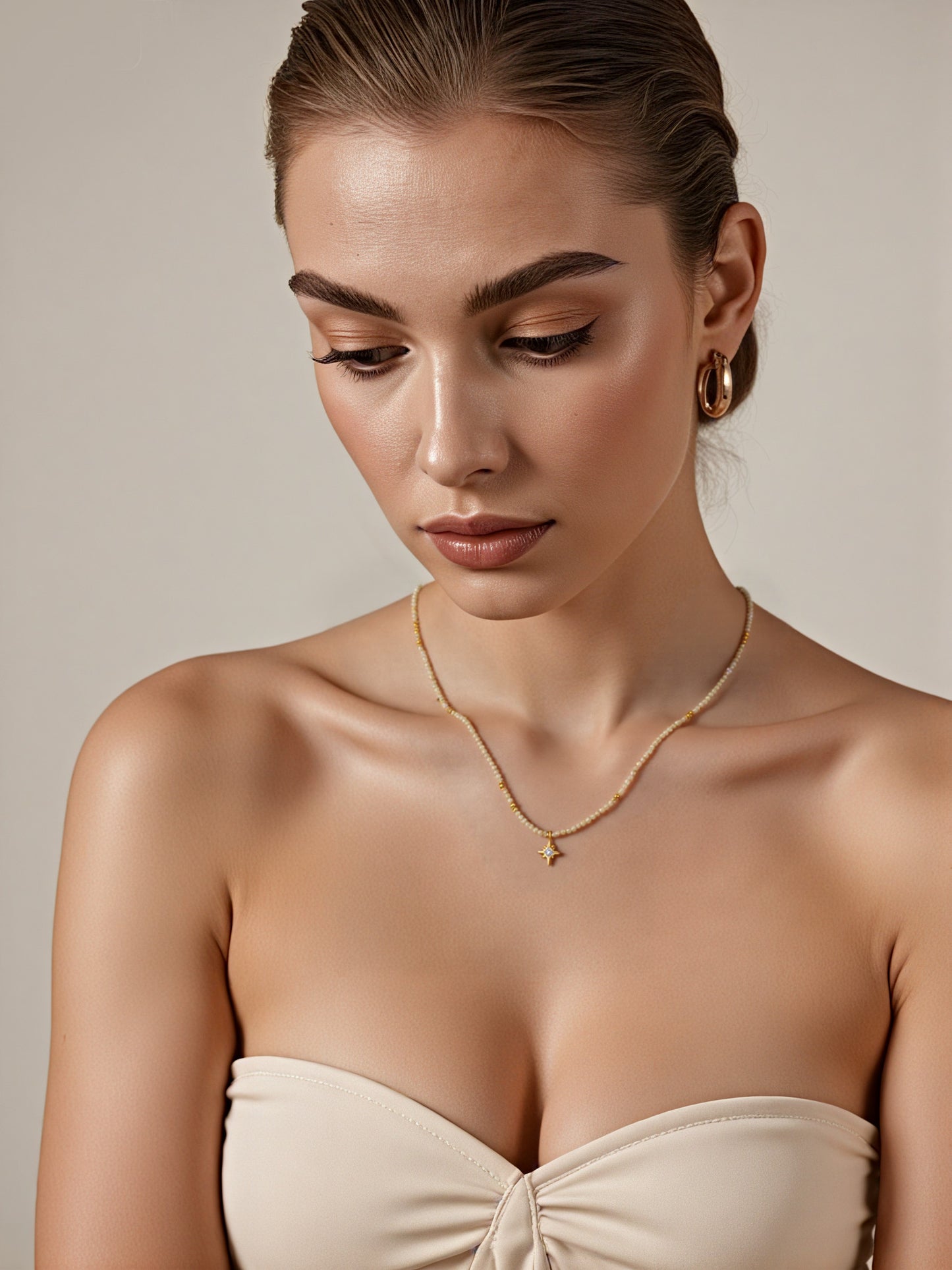 Octagonal Star Charm Necklace | Zircon & Natural Stone Pendant