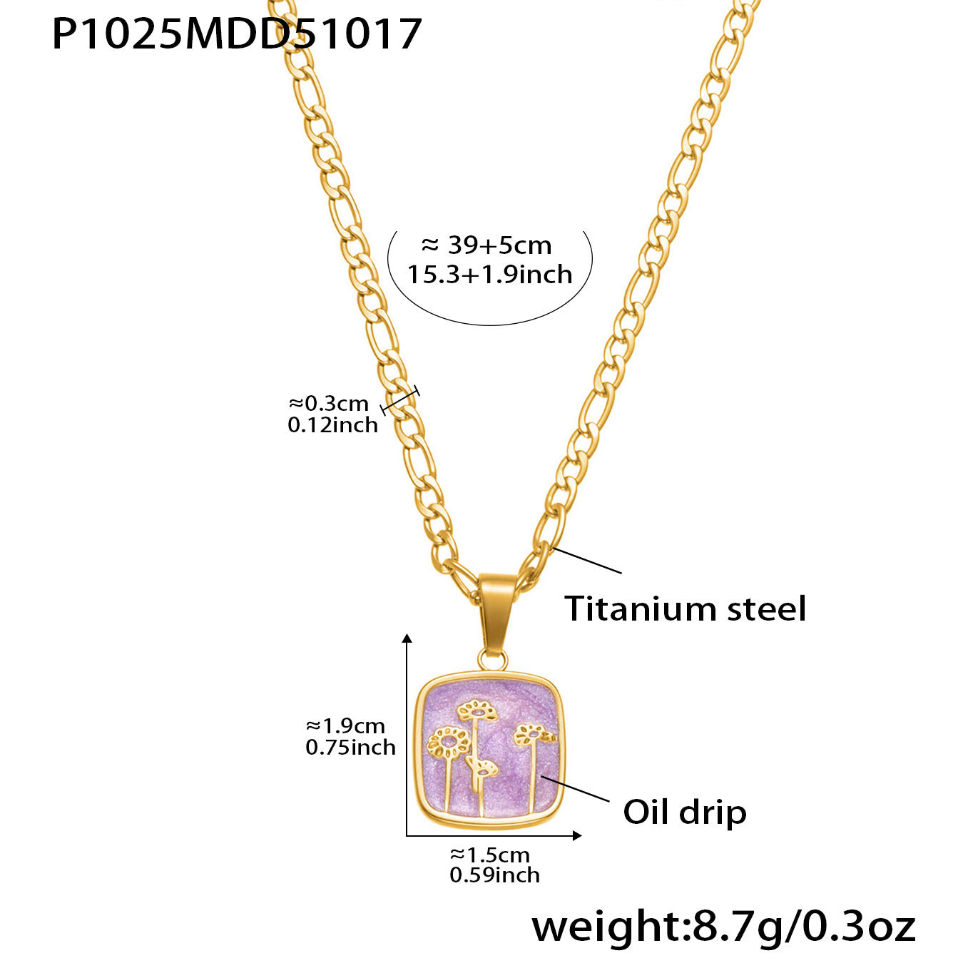 Geometric Square Pendant Necklace