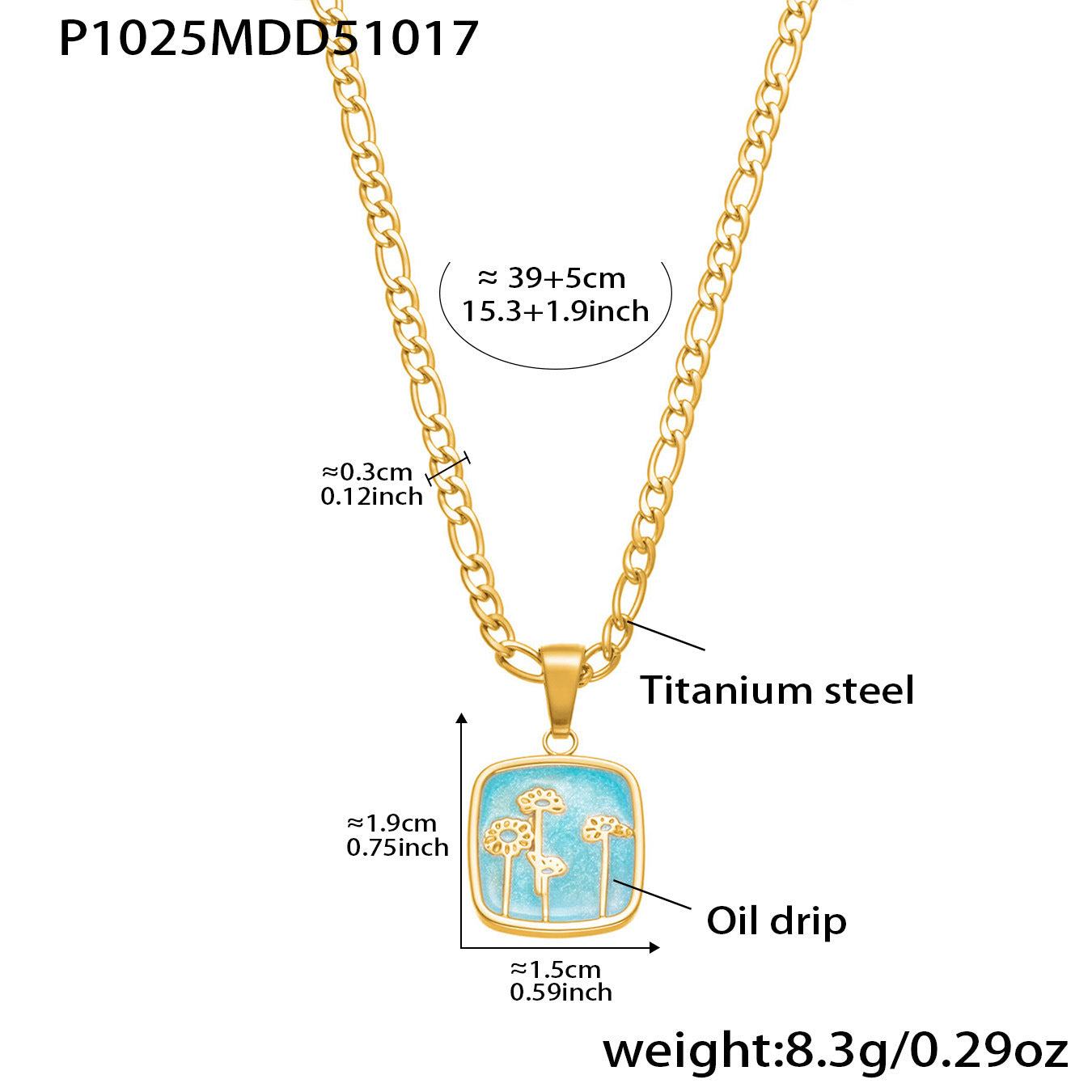 Geometric Square Pendant Necklace