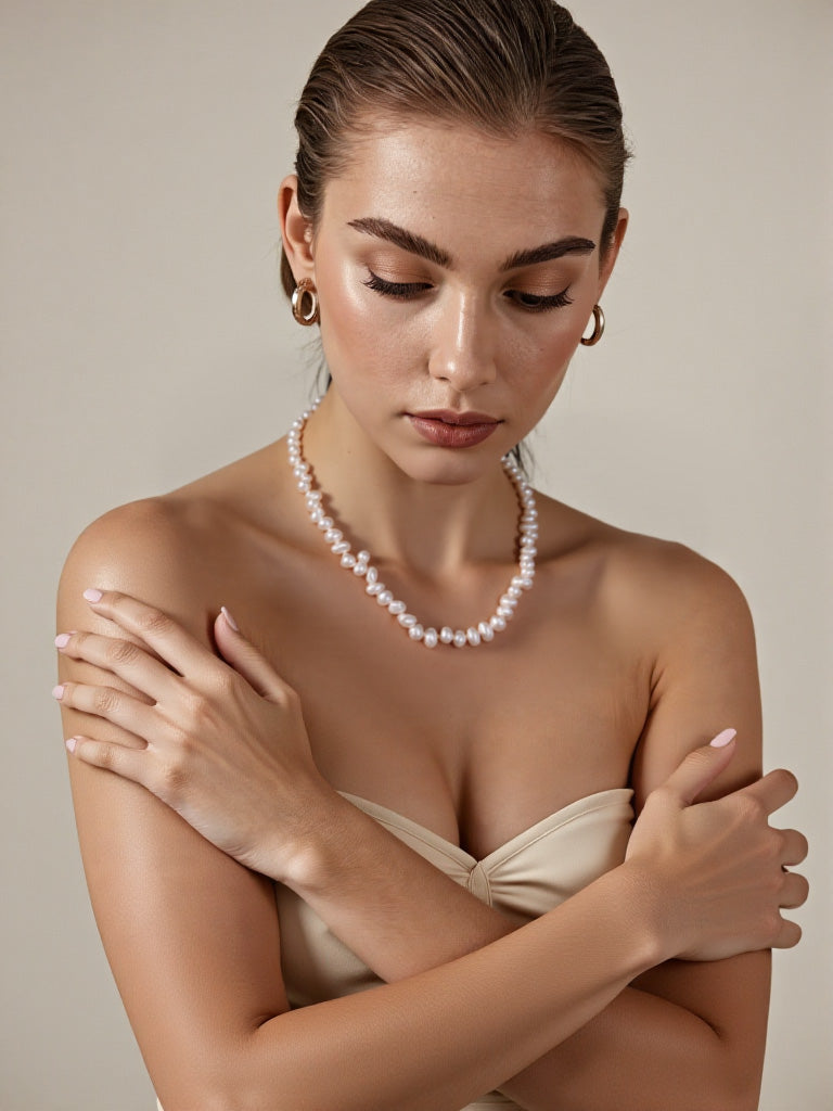 Baroque Freshwater Pearl Necklace | French-Inspired Stainless Steel Jewelry