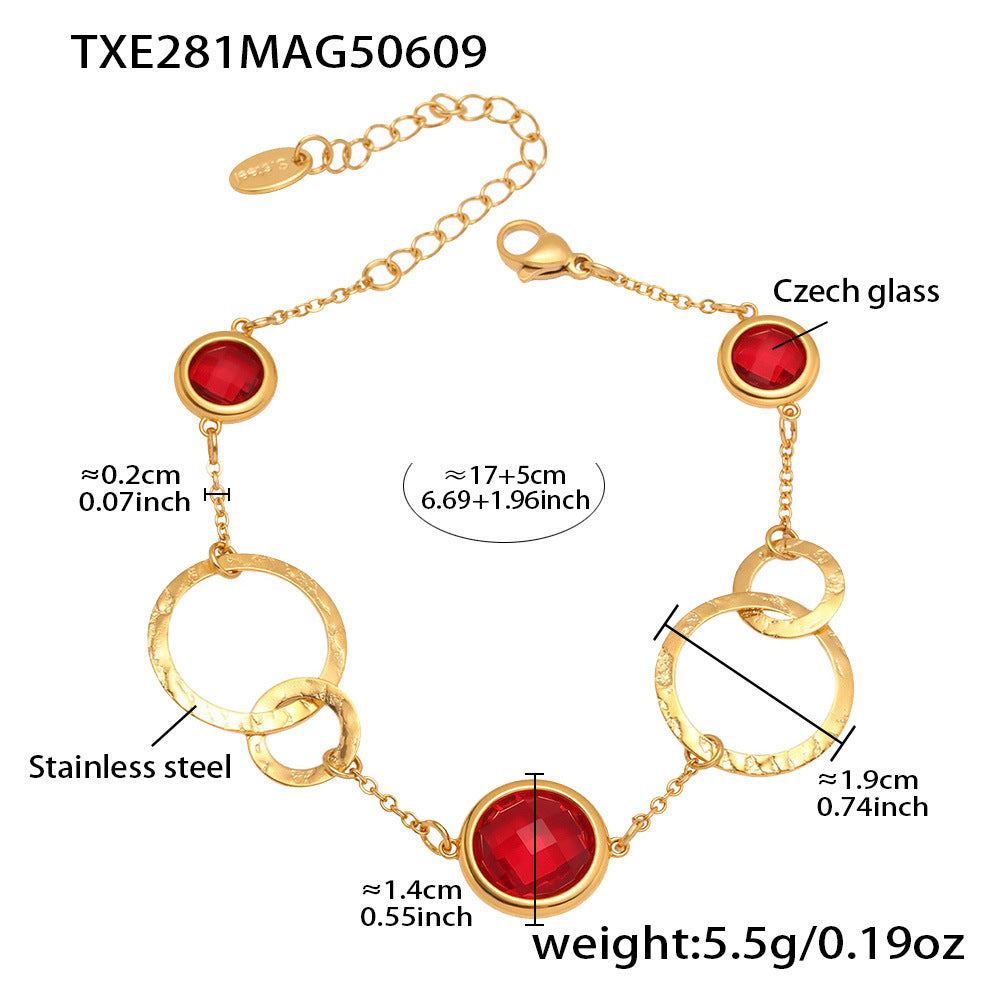 Red TXE281 Czech Glass Bracelet – Full Specs and Materials View