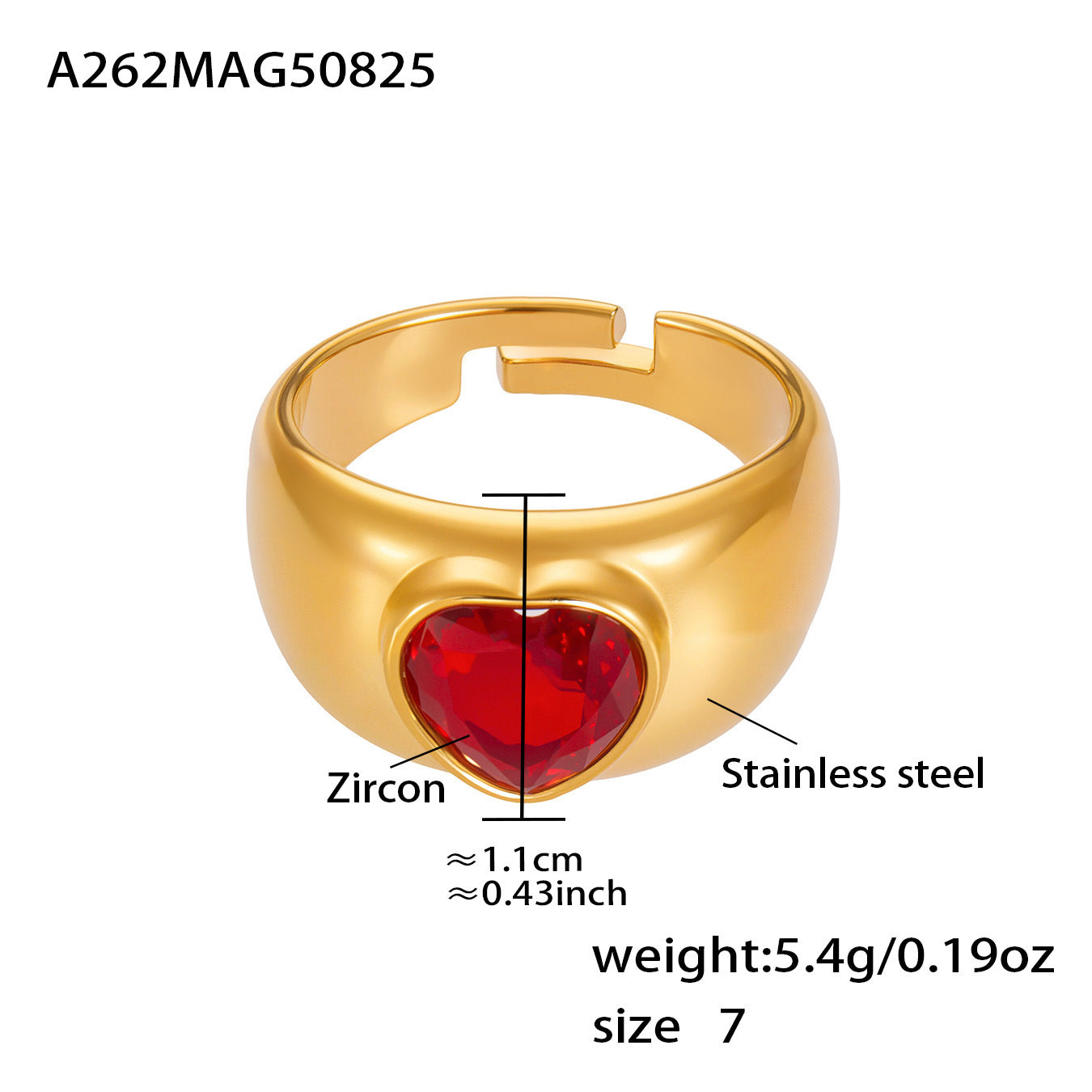 High quality 5A Zircon Stainless Steel Rings