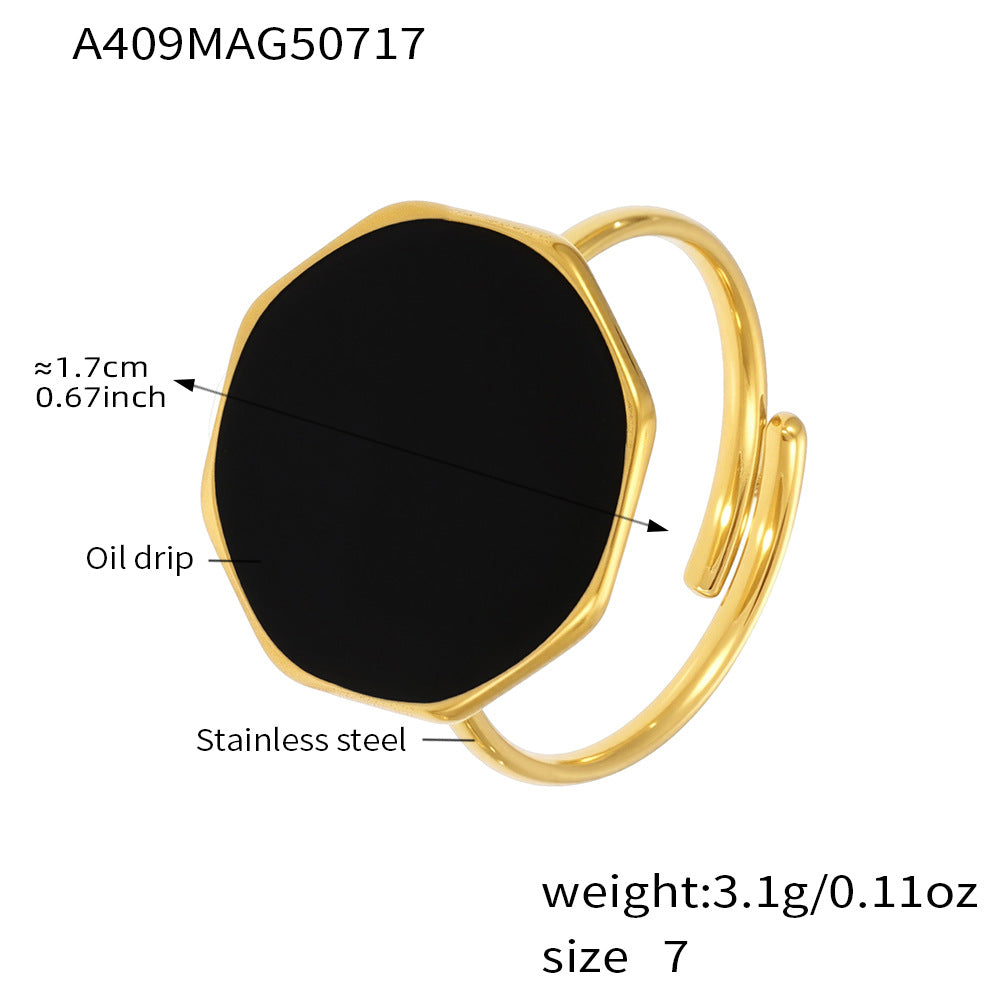 Colored Glaze Stainless Steel Opened Rings