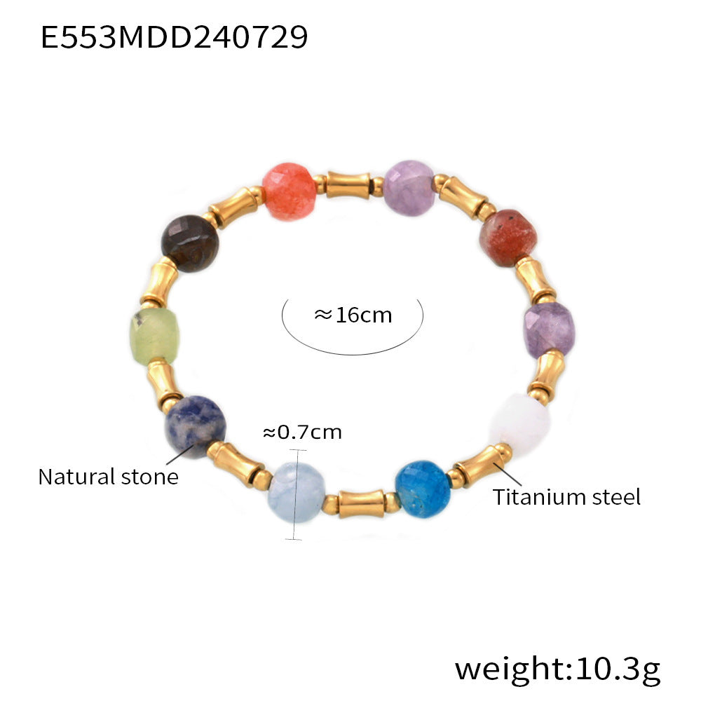 Color Dopamine Natural Stone Beaded Bracelet