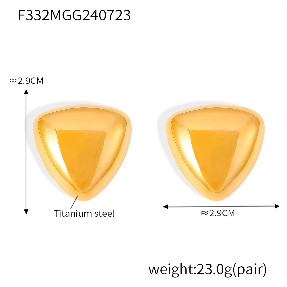 Geometric Triangle Smooth Earrings Stainless Steel