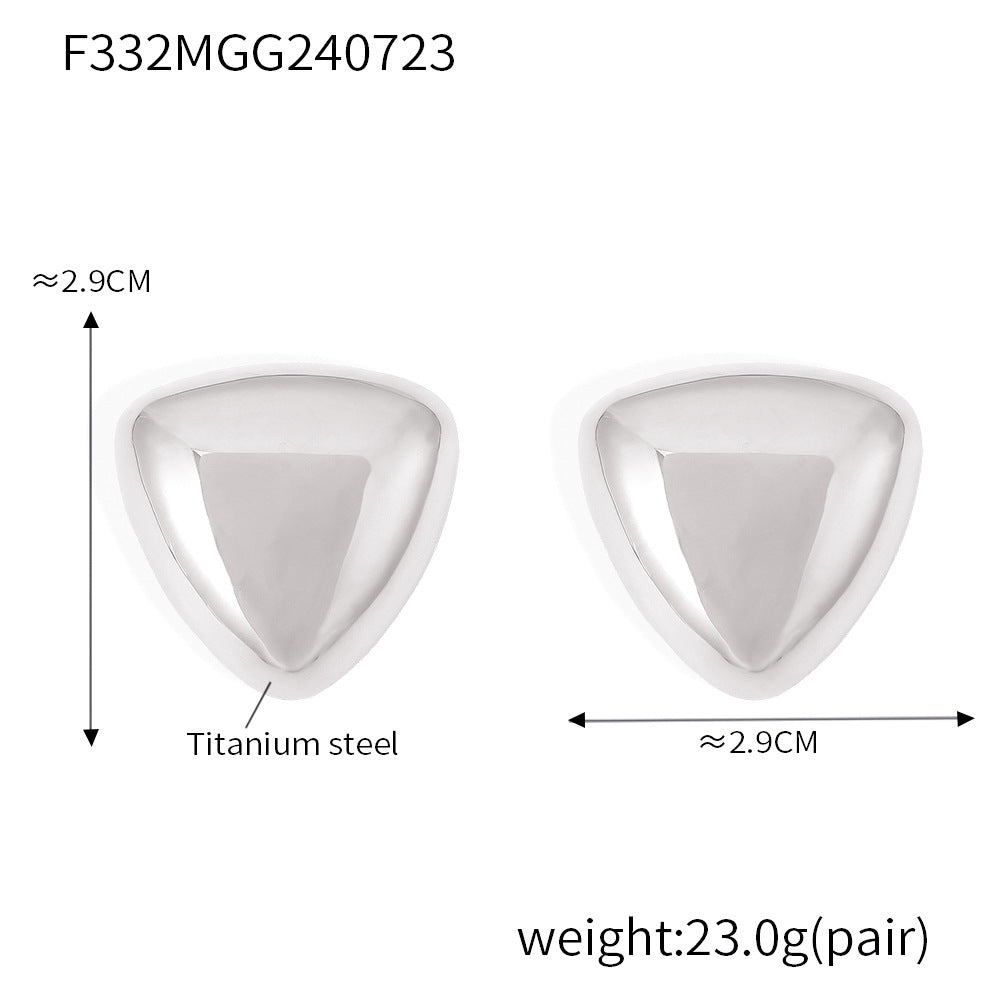 Geometric Triangle Smooth Earrings Stainless Steel