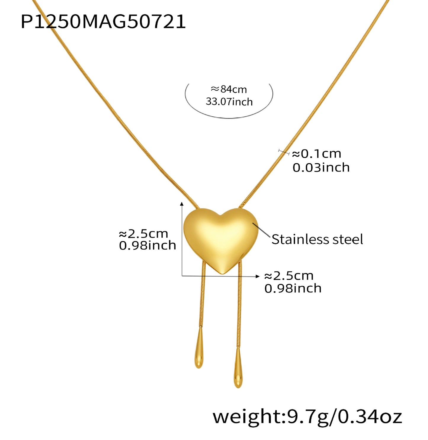 Love Pull Snake Bone Sweater Chain Necklace Stainless Steel