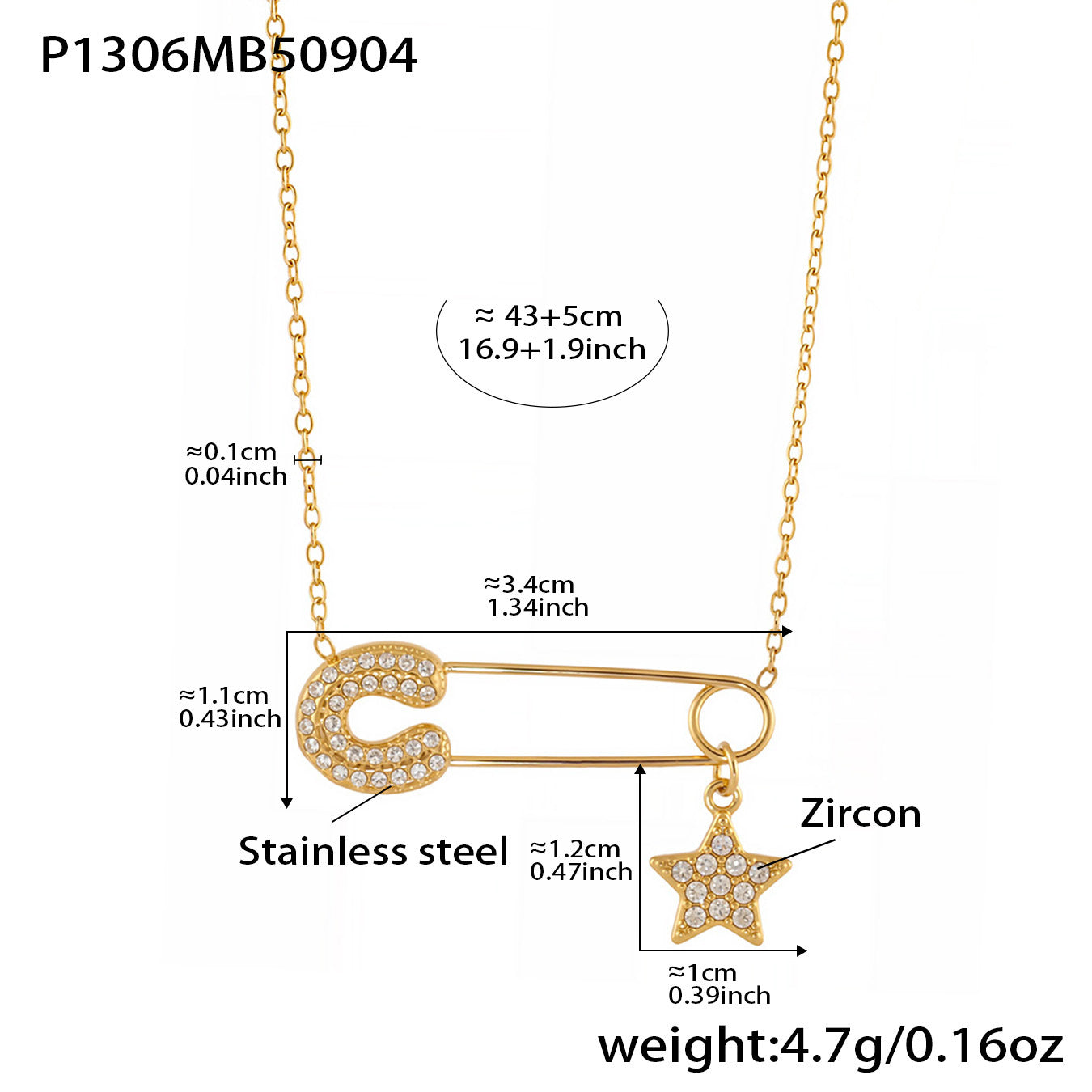 Stainless Steel Versatile Personality Paper Clip Necklace