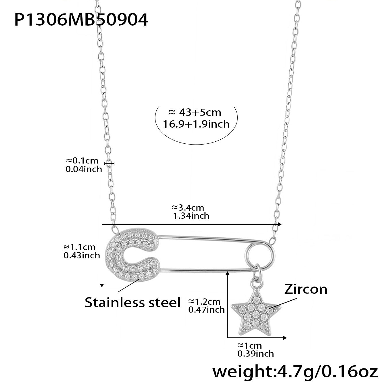 Stainless Steel Versatile Personality Paper Clip Necklace