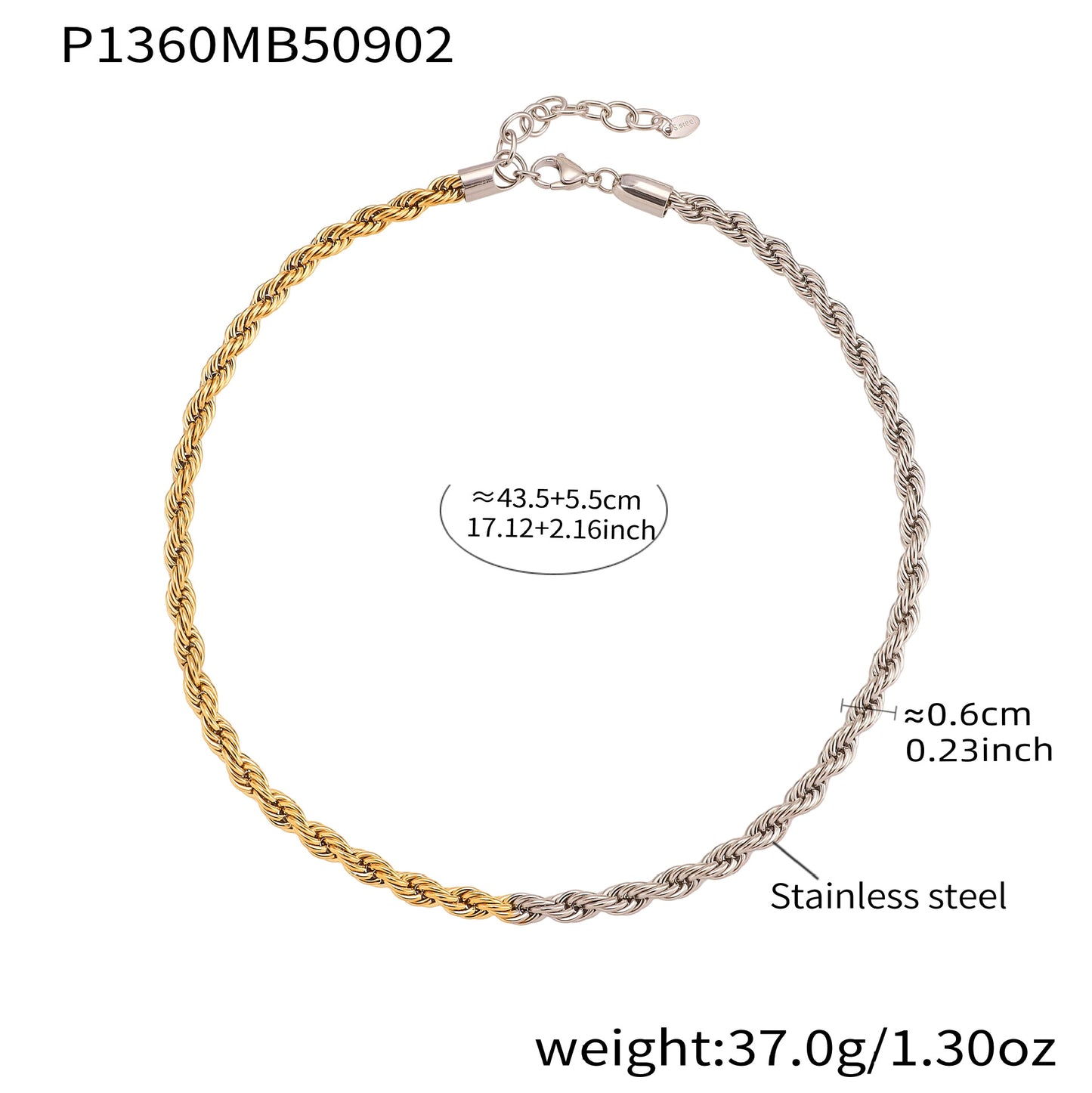 Environmentally Friendly Titanium Steel Twist Chain Necklace