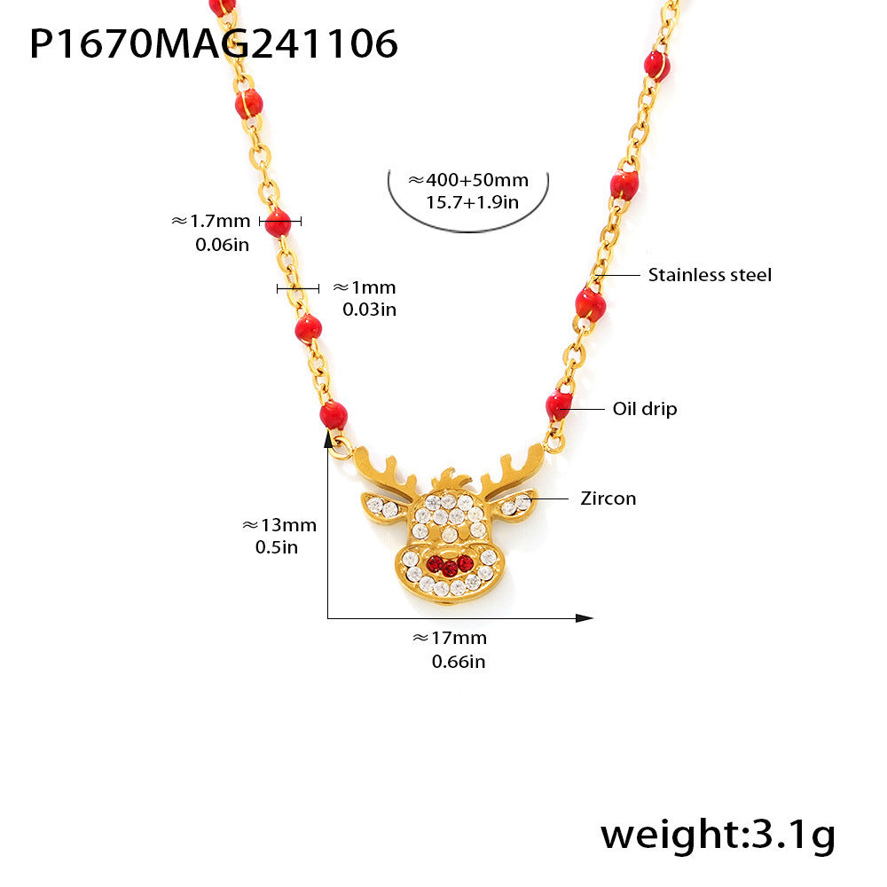 18K Real Gold Plated Christmas Fashion Necklace