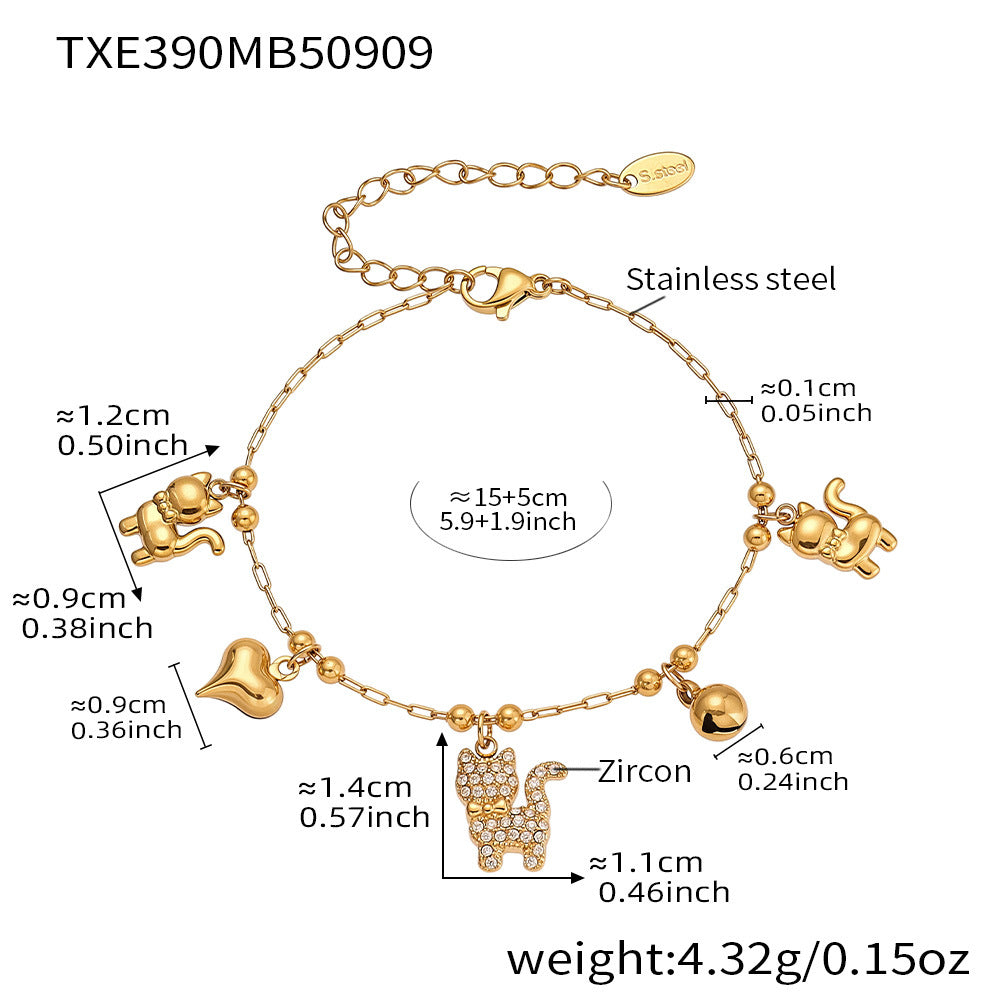 Super Flash 5A Zircon Cat Bell Multi-Accessories DIY Bracelet
