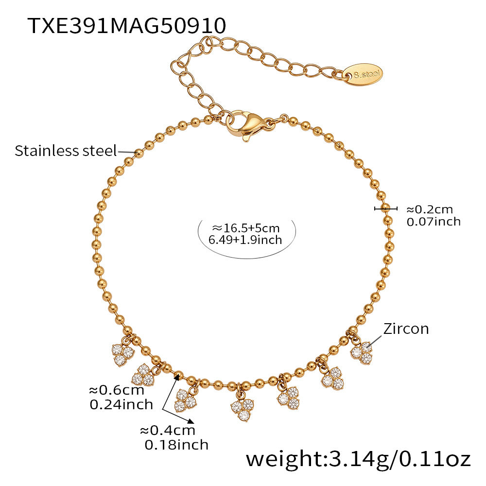 Small Triangular Tassel Small Zircon Stainless Steel Bracelet