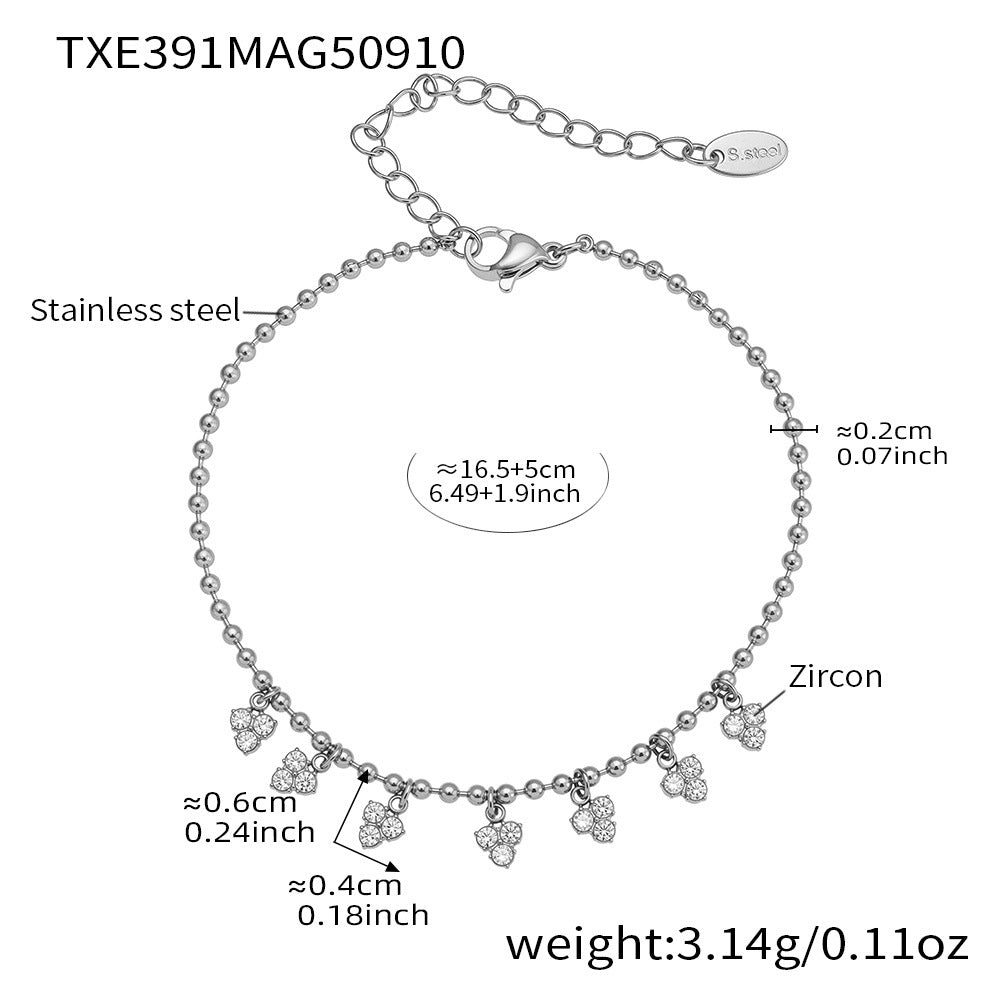 Small Triangular Tassel Small Zircon Stainless Steel Bracelet