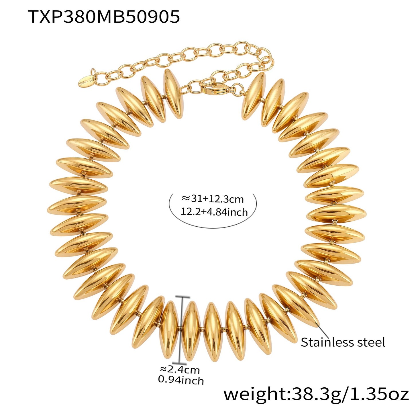 New Heavy Industry Torpedo Hand-Assembled Necklace Stainless Steel