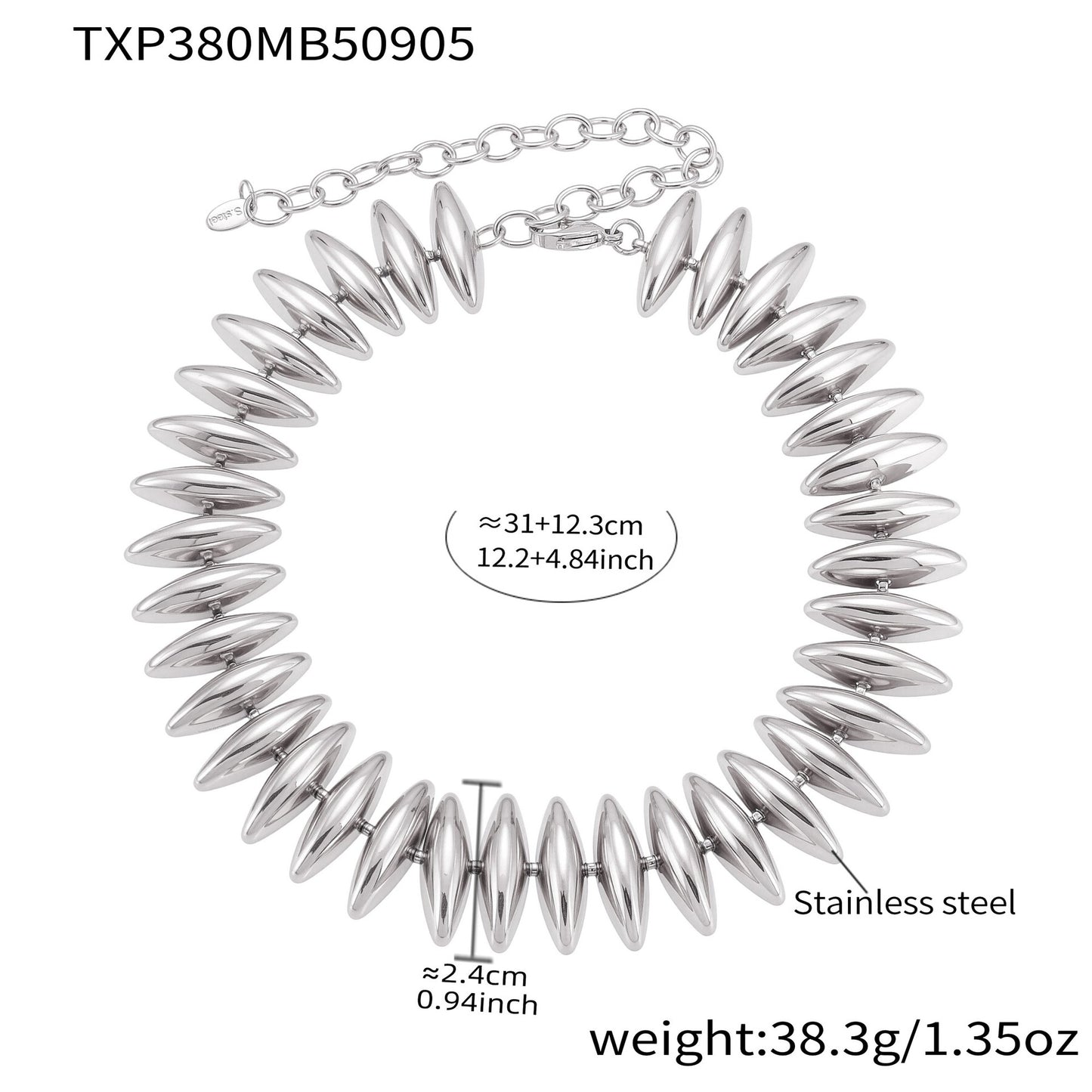 New Heavy Industry Torpedo Hand-Assembled Necklace Stainless Steel