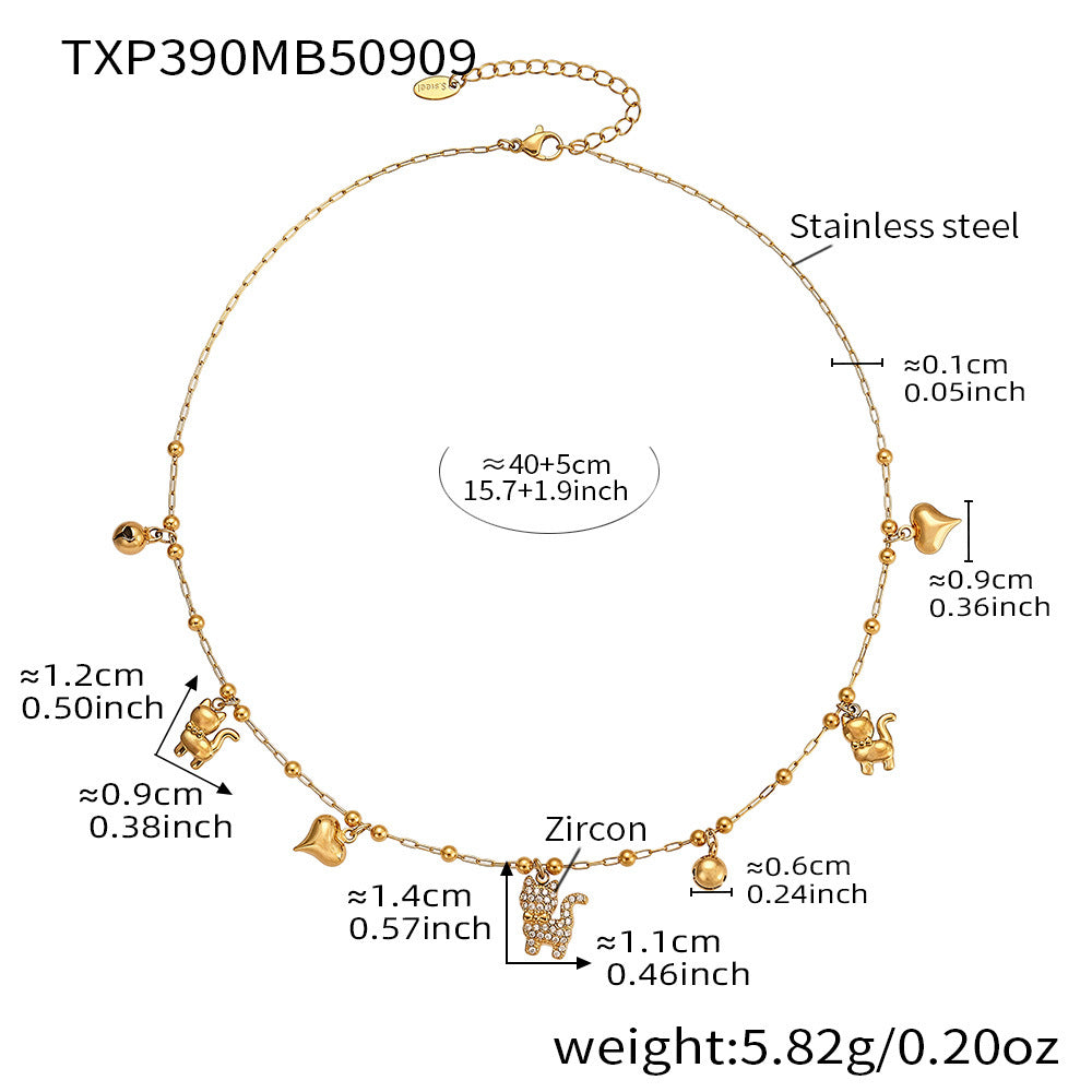 Super Flash 5A Zircon Cat Bell Multi-Accessories DIY Necklace