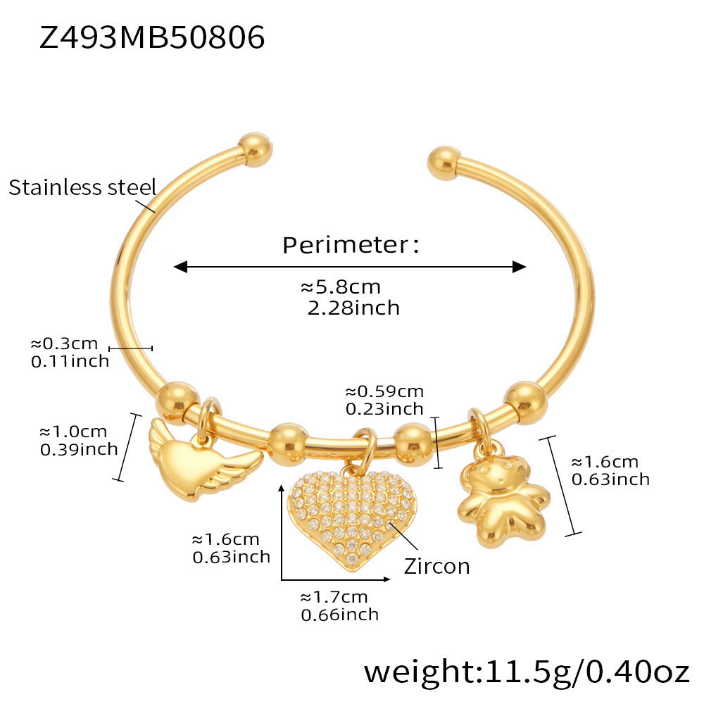 Multi-part Geometric Cuff Bracelet Stainless Steel