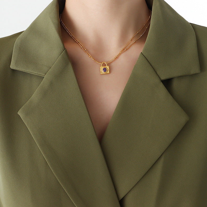 Collar con cierre de circonita y nicho MINIMAL LOCK