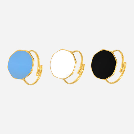 Colored Glaze Stainless Steel Opened Rings