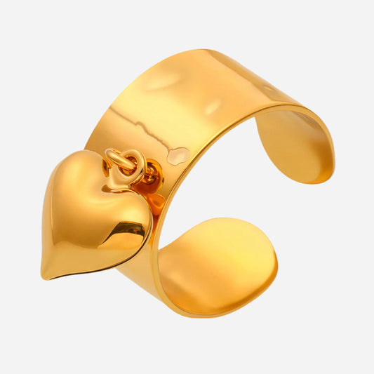 Peach Heart Adjustable Stainless Steel Rings