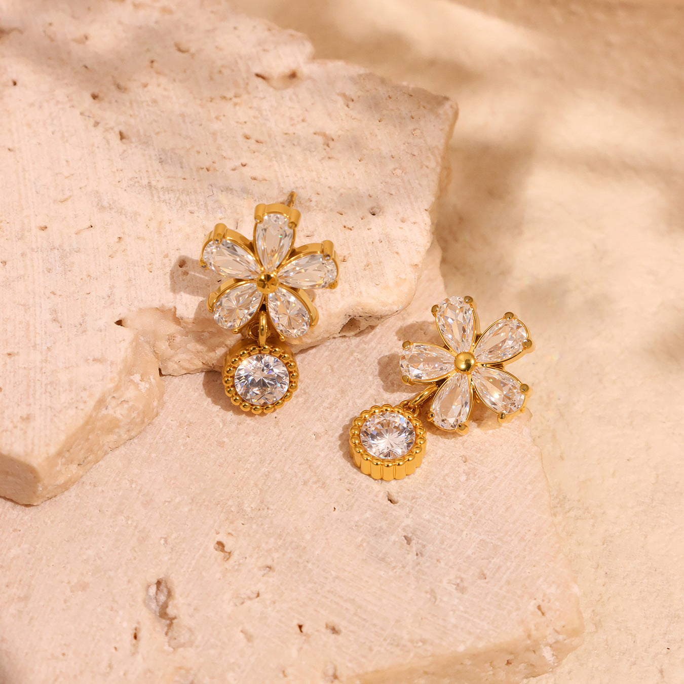 Zircon Flower Earrings For Women