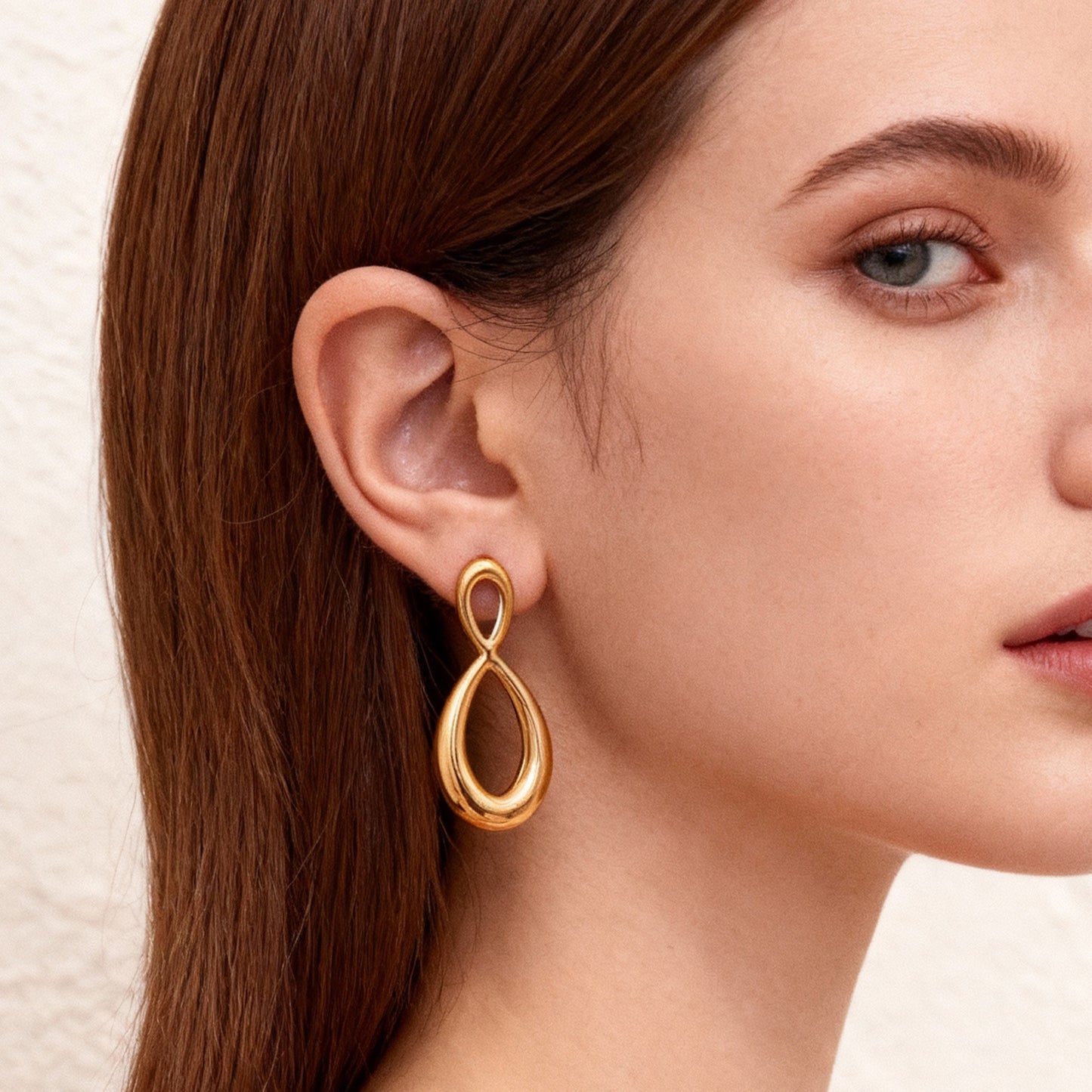 Simple Figure Eight Stainless Steel Polished Earrings