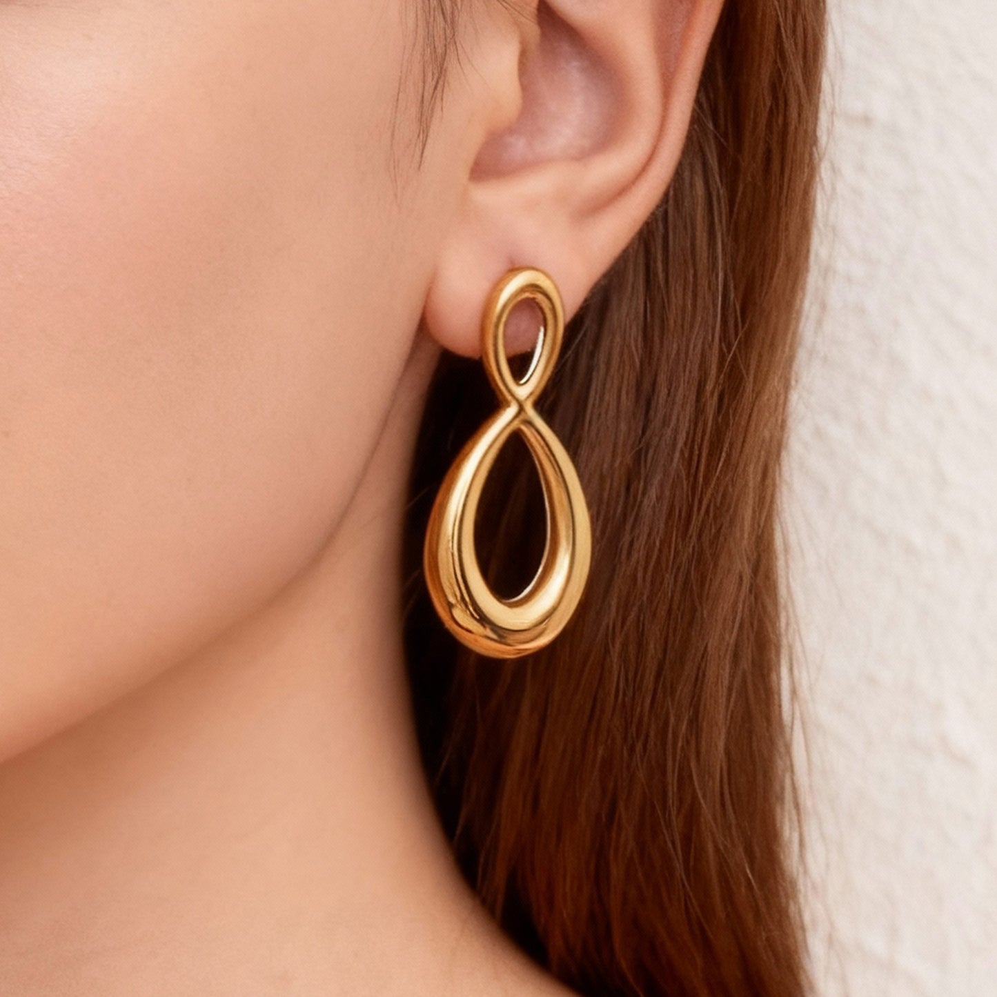 Simple Figure Eight Stainless Steel Polished Earrings