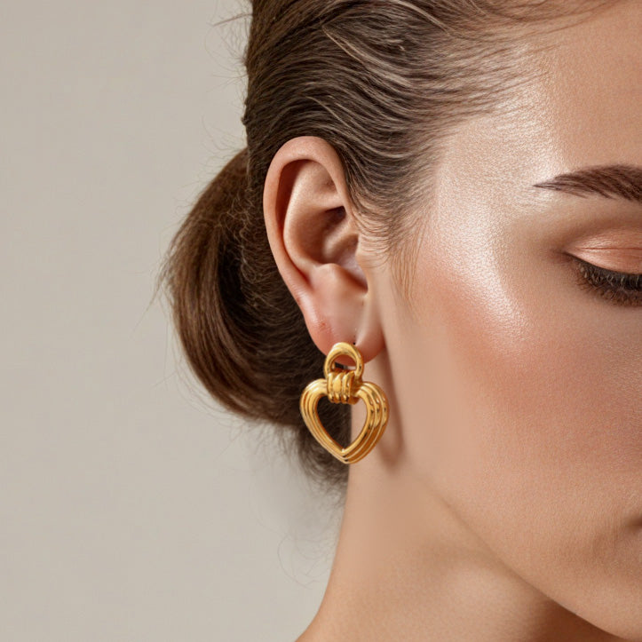 Stainless steel Heart-Shaped Earrings